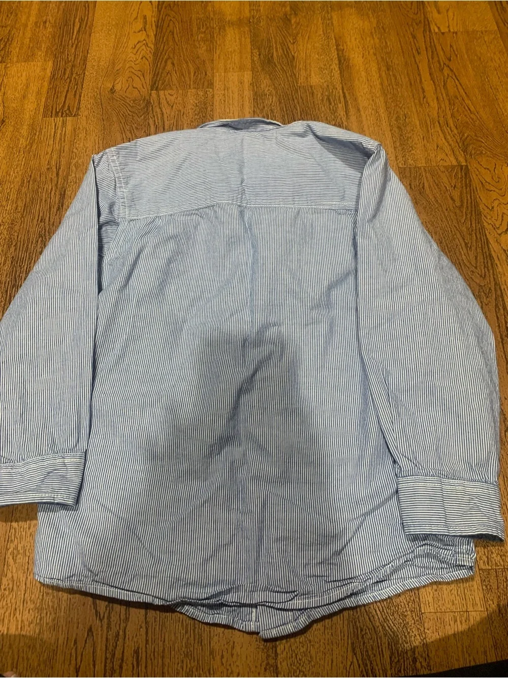 OshKosh B'gosh Blue and White Pinstripe Button-Up Shirt
